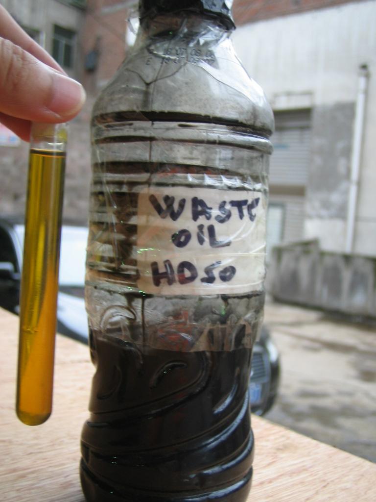 Treated Oil Sample Before and After Recycling
